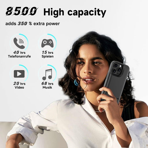 Case for iPhone 17 Pro Max with Built - in 5000mAh Battery & Foldable Stand – Slim and Durable Charging Case - Battery Mate
