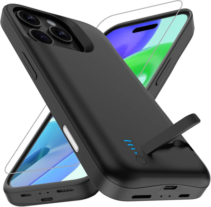 Case for iPhone 17 Pro with Built - in 5000mAh Battery & Foldable Stand – Slim and Durable Charging Case - Battery Mate