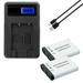[Combo Pack] 2x EN - EL19 1200mAh Rechargeable Batteries with LCD USB Charger | Replacement for Nikon CoolPix S100, S3100, S3500, S2500 (2 Batteries + Charger) - Battery Mate