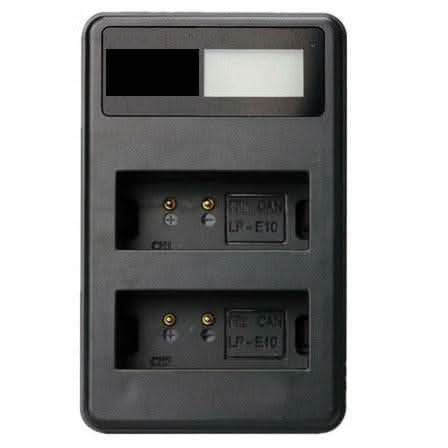 [Combo Pack] 2x LP - E10 2550mAh Rechargeable Batteries with LCD Dual USB Charger | Replacement for Canon EOS 1500D, 1300D, 1200D, 1100D, Kiss X50, 3000D (2 Batteries + Charger) - Battery Mate