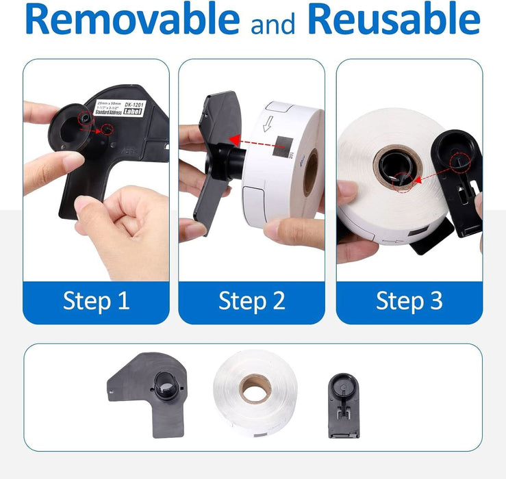 Compatible Brother DK - 11208 Die - Cut Paper Label Roll with Black Text on White - Battery Mate