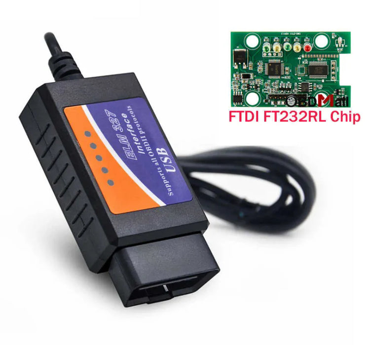 ELM327 OBD2 USB Adapter for Windows, ELMconfig Scanner with MS CAN/HS CAN Switch for F150 F250 Car and Light Truck, Diagnosis on Windows with V1.5