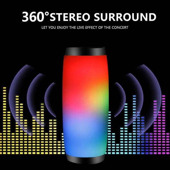 Green LED Bluetooth Speaker with Radio and Music Light Features - Battery Mate