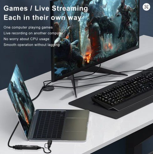 HDMI Video Capture Card USB 3.0 / 1080p HD Recorder For Video Live Streaming Game | USB - A & USB - C Pins - Battery Mate