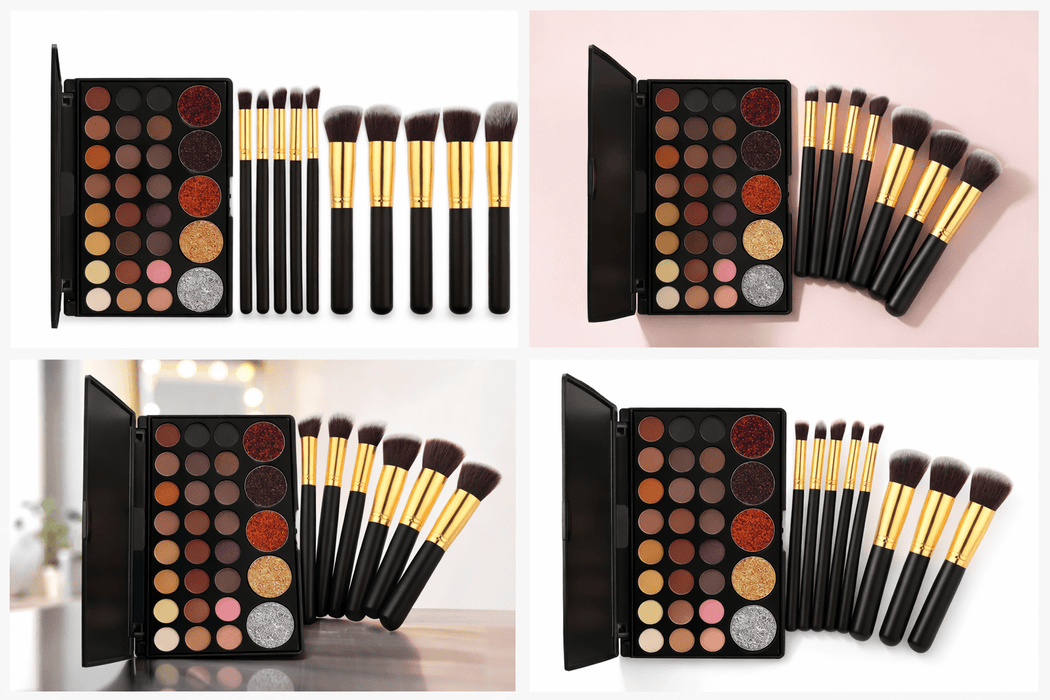 Popfeel 29 Colors Eyeshadow Palette + 10 Brush Set | Matte Shimmer Waterproof Portable Full Size - Battery Mate