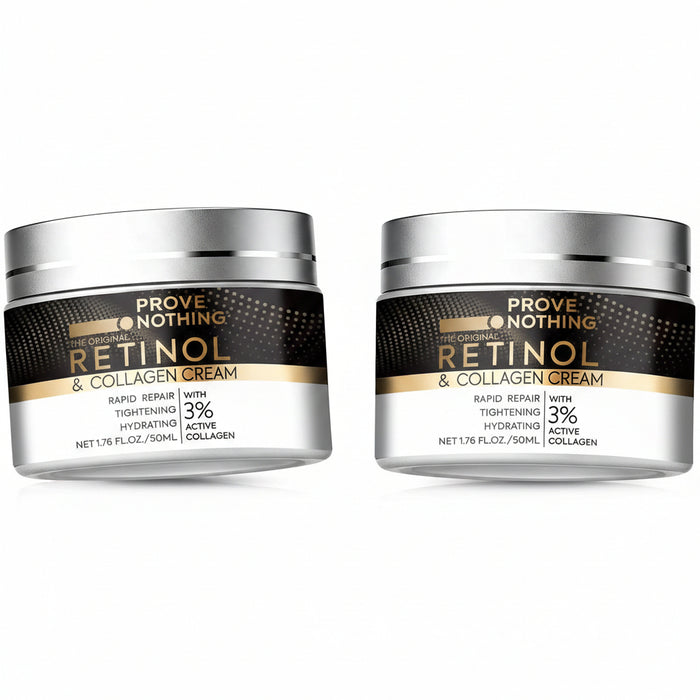 PROVE NOTHING Anti - Aging Retinol Cream for Face with Collagen & 5% Hyaluronic Acid Day & Night Moisturiser for All Skin Types (50ml) | DESIGNED IN AUSTRALIA - Battery Mate