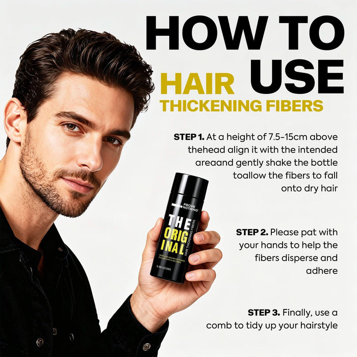 PROVE NOTHING Hair Fibres (28g) Instantly Fuller, Thicker Look Windproof & Sweatproof | Women and Men | Designed in Australia (Medium Brown) - Battery Mate