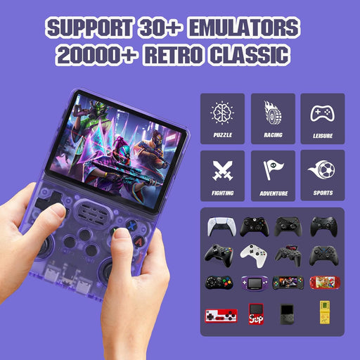 R36S Retro Handheld Console with 3.5" IPS Screen and 128GB of Games - Battery Mate