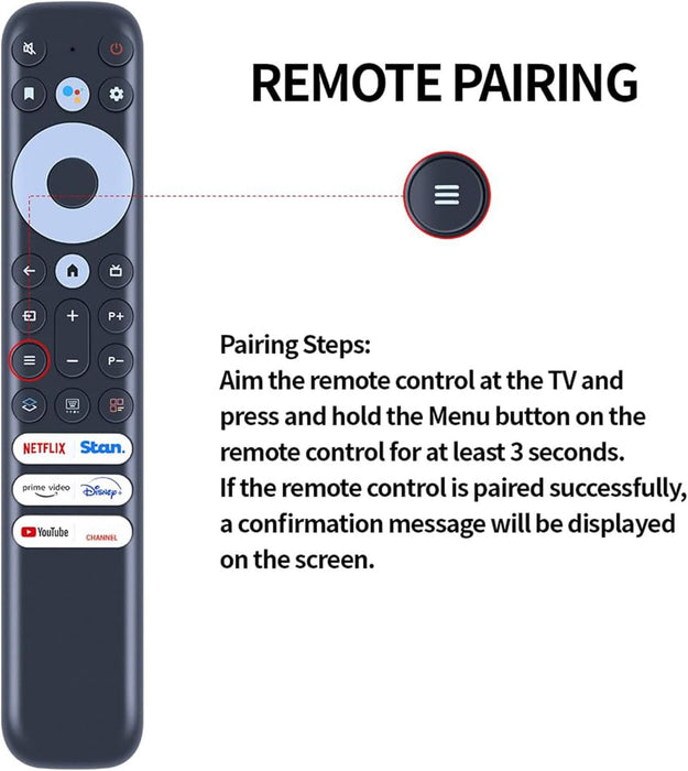 Replacement Remote Control for TCL 4K & 8K Smart TVs – RC902V FAR1/FMR2 Compatible (No Voice Function) - Battery Mate
