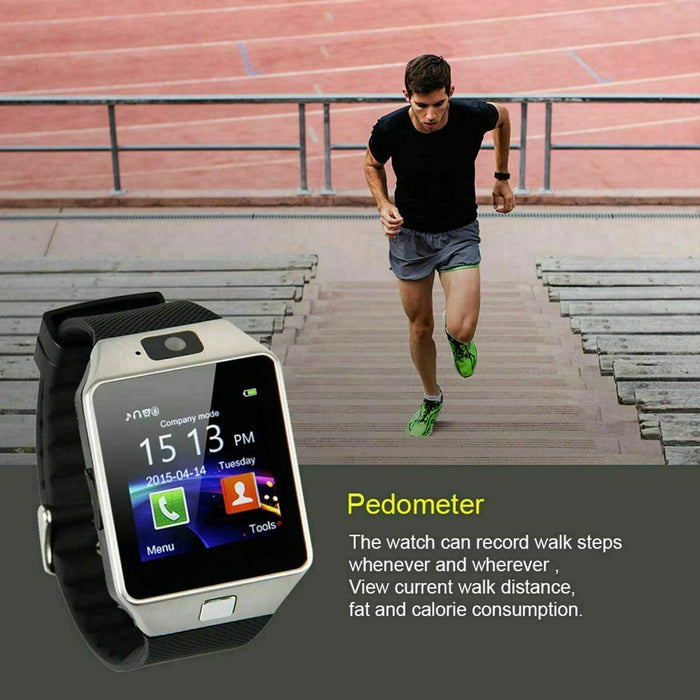 Tavice TZ1 Bluetooth Smart Watch with Touchscreen | Camera, Pedometer, Sleep Monitor, Notifications & Multi-Language Support