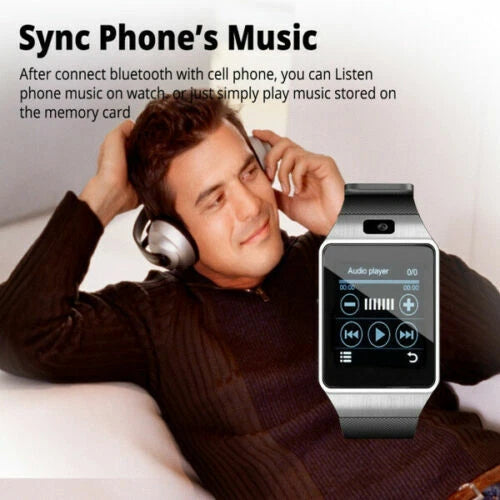 Tavice TZ1 Bluetooth Smart Watch with Touchscreen | Camera, Pedometer, Sleep Monitor, Notifications & Multi-Language Support