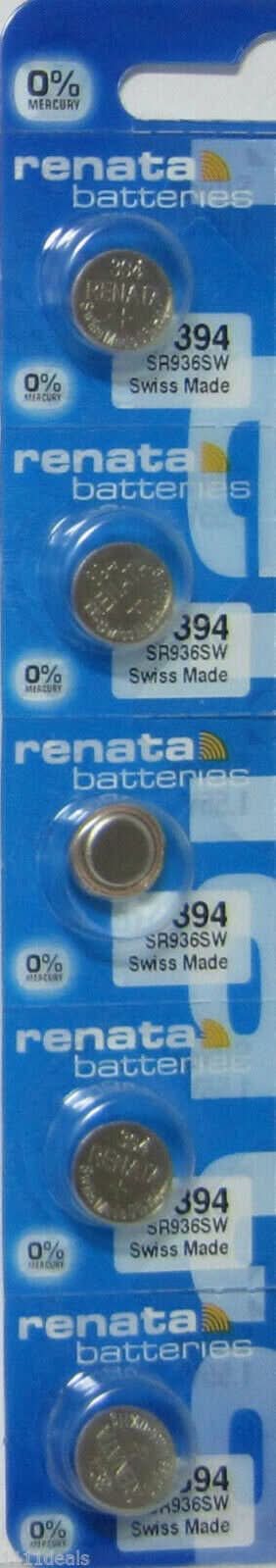 SR45 / 394 Renata Silver Oxide Button Cell Battery – 1.55V High - Capacity Power Source | 5 Pack - Battery Mate