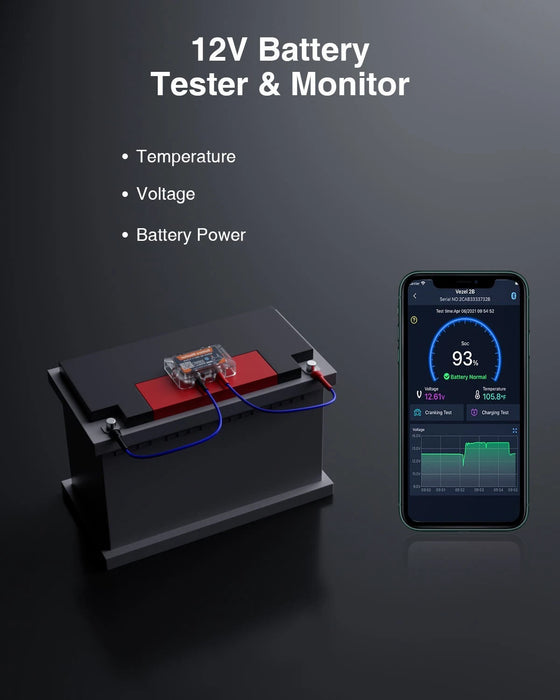 TAVICE Bluetooth 4.0 12V Car Battery Monitor BM6 Wireless Battery Health Tester with App