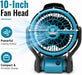 TAVICE 10 Inch Cordless Fan Compatible with Makita 18V LXT Batteries, Portable Jobsite Fan with LED Light, Adjustable Speed, Battery - Battery Mate