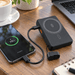 TAVICE 10000mAh magnetic wireless power bank with USB-A output, USB-C port, detachable USB-C cable, cable holder and fold-out phone stand - Battery Mate