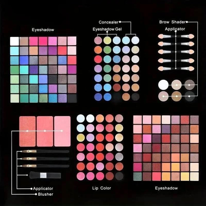 TAVICE 177 - Color Professional Makeup Kit Eyeshadow Palette with Blush, Lip Gloss, Concealer & Eyebrow Powder - Battery Mate