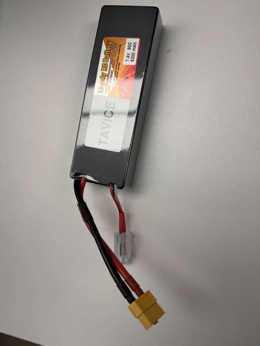 TAVICE 2 Pack 2S LiPo Battery 7.4V 5200mAh 80C Hard Case with T Connector Compatible with RC Cars, Trucks & Vehicles - Battery Mate