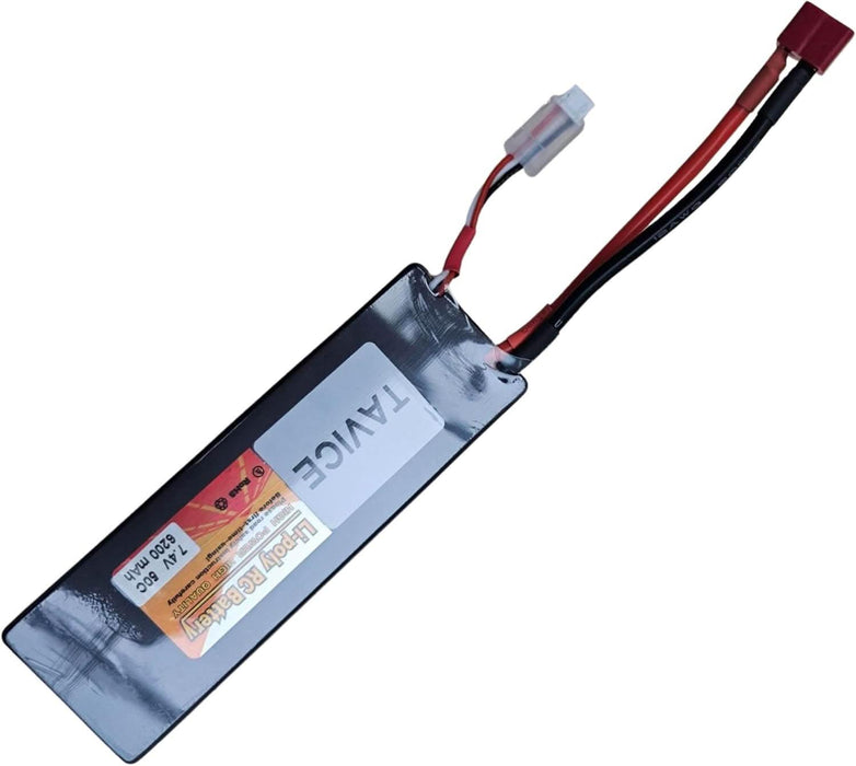 TAVICE 2 Pack 2S LiPo Battery 7.4V 6200mAh 50C Hard Case with T Connector Compatible with RC Cars, Trucks, 1/8 & 1/10 Buggy - Battery Mate