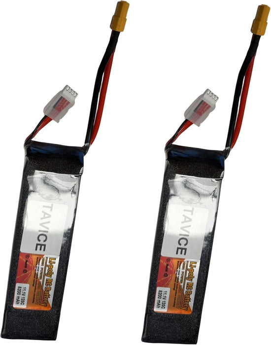 TAVICE 2 Pack 3S LiPo Battery 11.1V 5200mAh 120C with XT60 Connector Compatible with RC Car, Helicopter, Airplane & Quadcopter - Battery Mate