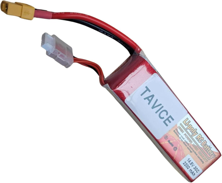 TAVICE 2 Pack 4S LiPo Battery 14.8V 2200mAh 30C with XT60 Connector Compatible with RC Airplane, Car, Truck & Boat - Battery Mate