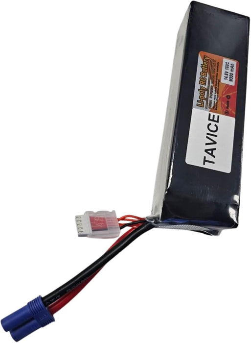 TAVICE 2 Pack 4S LiPo Battery 14.8V 9000mAh 130C with EC5 Connector Compatible with RC Car, Airplane, Jet & Helicopter - Battery Mate