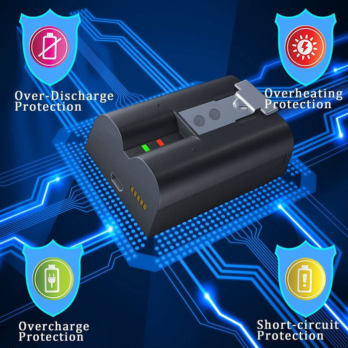 TAVICE 2 - Pack 6040mAh 3.65V Rechargeable Replacement Batteries with Dual Charger Station for Ring Video Doorbell 2/3/4, Spotlight Cam & Stick Up Cam - Battery Mate