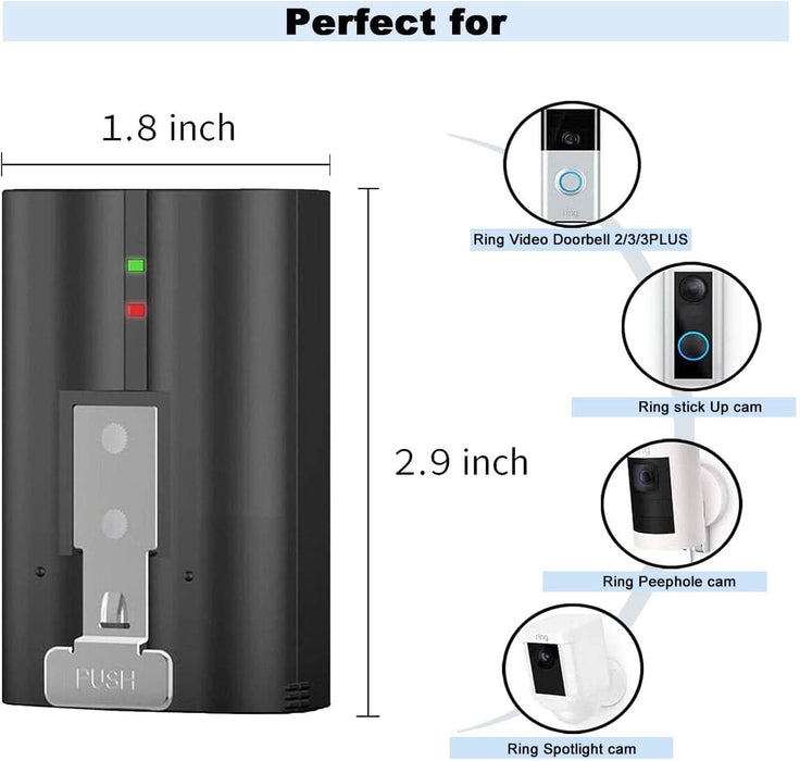 TAVICE 2 - Pack 6040mAh 3.65V Rechargeable Replacement Batteries with Dual Charger Station for Ring Video Doorbell 2/3/4, Spotlight Cam & Stick Up Cam - Battery Mate