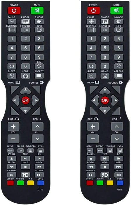 TAVICE 2 PACK Compatible Remote For SONIQ QT1E QT155 QT166 QT138 Remote TV E55V13A E55V14B - Battery Mate