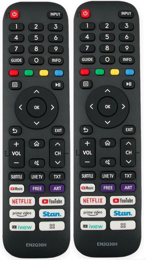 TAVICE 2 PACK EN2Q30H Remote control fit for HISENSE VIDAA TV 65Q7, 65SX, 70S5, 100L5F, 100S8 - Battery Mate