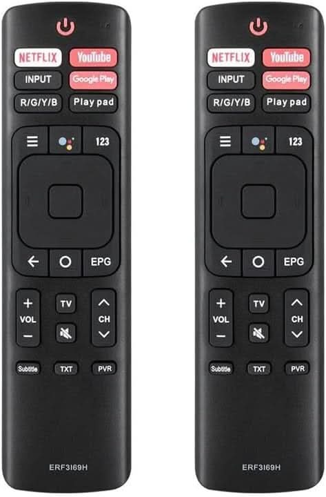 TAVICE 2 PACK ERF3I69H Remote Control for HISENSE TV 50RG 55RG 65RG RG SERIES ERF3169H - Battery Mate