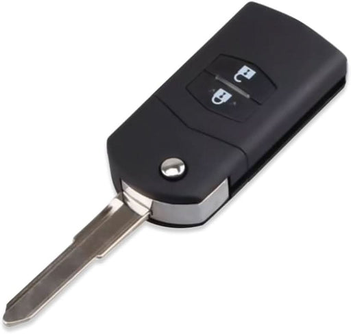 TAVICE 2 PACK Mazda 2 Button Remote Flip Key Shell Mazda 3 5 6 RX7 RX8 BT50 - With Logo - Battery Mate