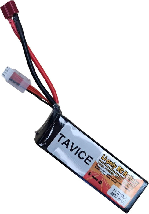 TAVICE 2 Pack Replacement 3S LiPo Battery 11.1V 120C 2200mAh with Deans Connector Compatible with RC Cars, Trucks & Airplanes - Battery Mate