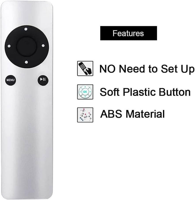 TAVICE 2 PACK Replacement Universal Infrared Remote Control Compatible For Apple TV1/TV2/TV3 - Battery Mate