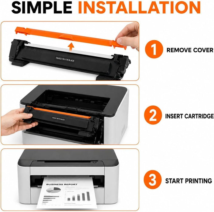 TAVICE 2 Pack TN1170 Toner Cartridges Compatible with Brother HL-L1230W and DCP-L1630W Printers, Black - Battery Mate