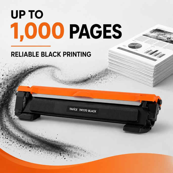 TAVICE 3 Pack TN1170 Toner Cartridges Compatible with Brother HL-L1230W and DCP-L1630W Printers, Black - Battery Mate