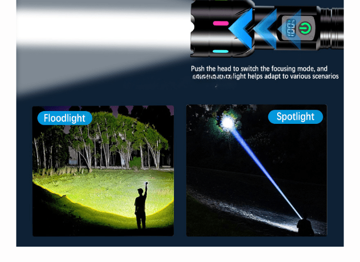 TAVICE 30W Super Bright LED Flashlight, Rechargeable, Waterproof Emergency Torch with 26650 Battery for Camping, Hiking, Car Repair - Battery Mate