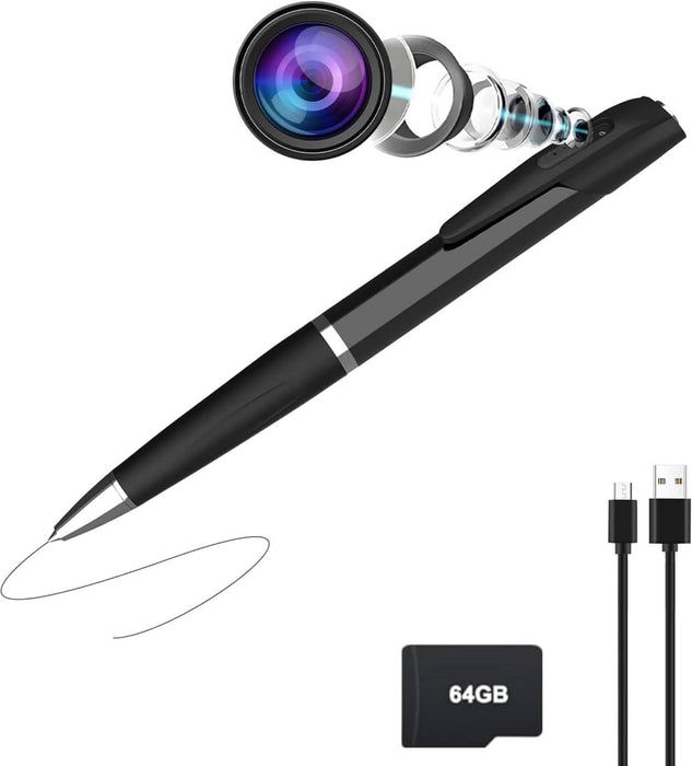 TAVICE 64GB Camera Pen 1080P HD Portable Hidden Camera for Video & Photos, Loop Recording, Long Battery Life, Office & Business Use - Battery Mate