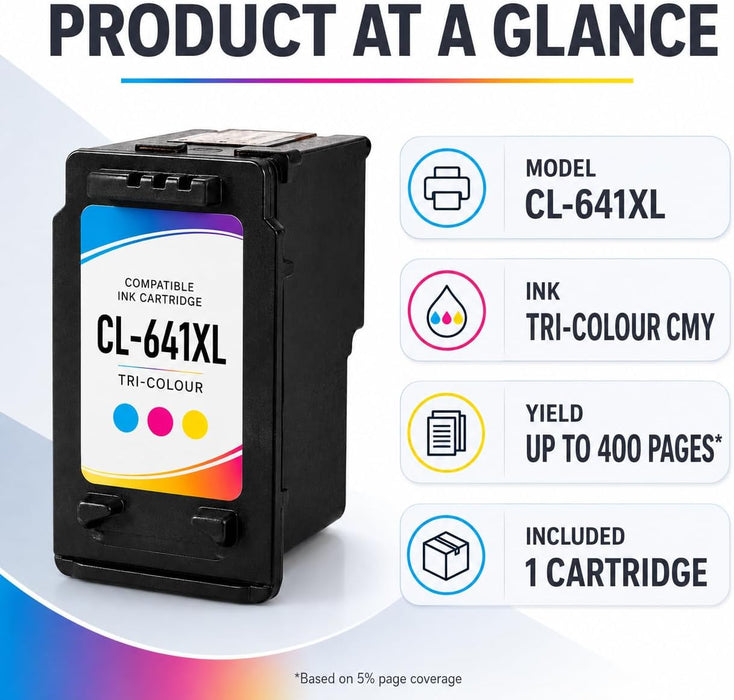 TAVICE CL-641XL 641XL Ink Cartridge Compatible with Canon PIXMA MG2160 MG2260 MG3160 - Battery Mate