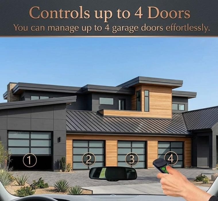 TAVICE Garage Door Remote Compatible with M - 832 M - 842 M - 844 Green 4 Button 433.92MHz Replacement for M - 230T M - 430R Garage Door Openers (3 Pack) - Battery Mate