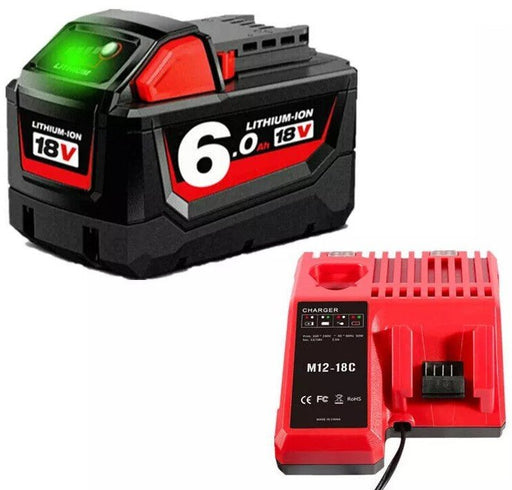 Tavice M18 Milwaukee Compatible 18V 6.0Ah + Milwaukee Compatible Charger Combo - Battery Mate