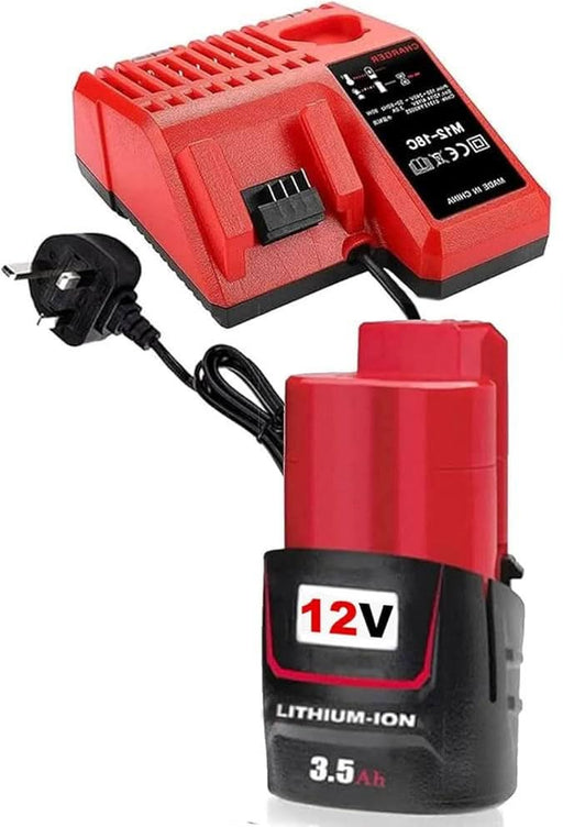 Tavice Milwaukee M12 Compatible 3.5Ah Battery + Charger for Milwaukee M12 - Battery Mate