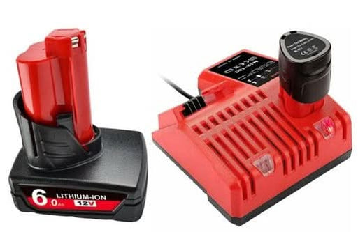 Tavice Milwaukee M12 Compatible 6.0Ah Battery + Charger for Milwaukee M12 - Battery Mate