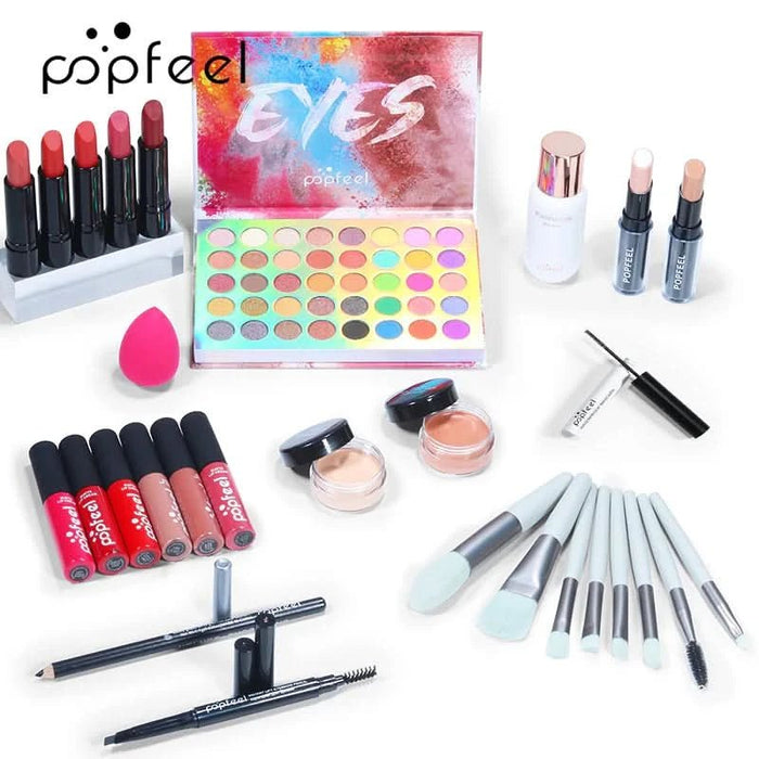 TAVICE Popfeel 30 Piece Complete Makeup Kit – Eyes, Lips, Face & Brushes | Women, Girls, Teens | Gift - Battery Mate