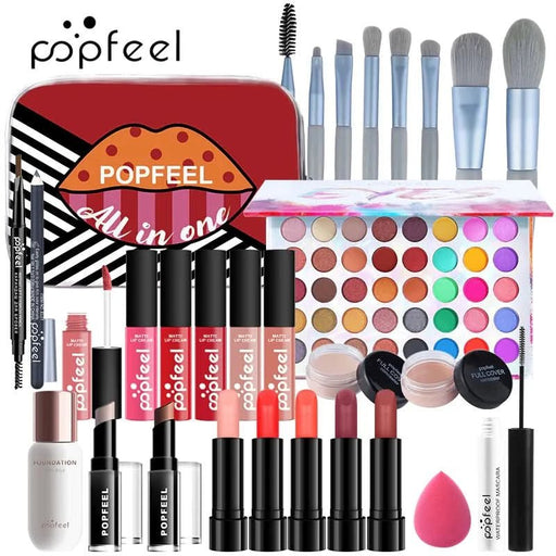 TAVICE Popfeel 30 Piece Complete Makeup Kit – Eyes, Lips, Face & Brushes | Women, Girls, Teens | Gift - Battery Mate