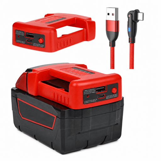TAVICE Portable USB Type-C Charger Adapter Compatible with Milwaukee M18 18V Battery Power Source - Battery Mate