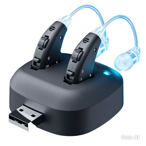 TAVICE Rechargeable Dual Behind-the-Ear Sound Amplifier with Noise Reduction and Long Battery Life | USB Charging | Discreet Design - Battery Mate