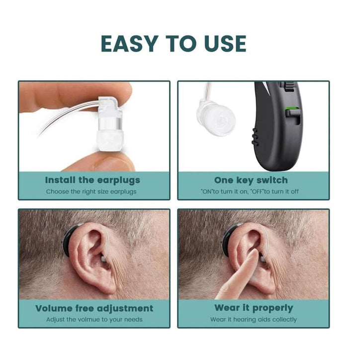 TAVICE Rechargeable Dual Behind - the - Ear Sound Amplifier with Noise Reduction and Long Battery Life | USB Charging | Discreet Design - Battery Mate