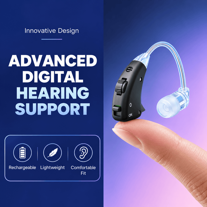 TAVICE Rechargeable Dual Behind-the-Ear Sound Amplifier with Noise Reduction and Long Battery Life | USB Charging | Discreet Design - Battery Mate