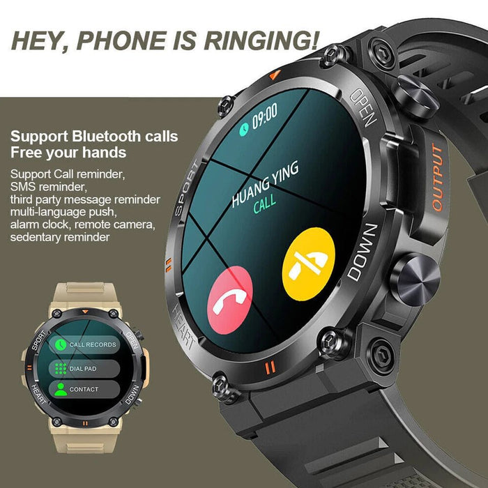 Tavice Sports Smart Watch with Bluetooth Calls, Heart Rate & Health Monitoring, 1.39" Touch Screen | Pedometer, Sleep & Calorie Detection - Battery Mate