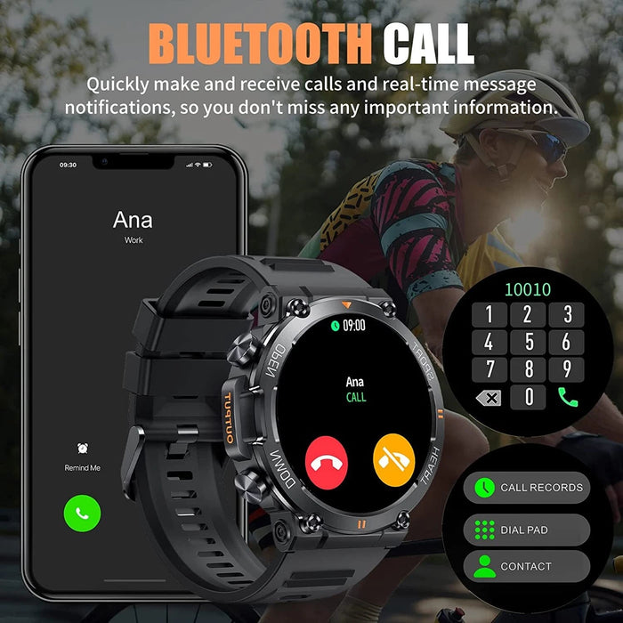 Tavice Sports Smart Watch with Bluetooth Calls, Heart Rate & Health Monitoring, 1.39" Touch Screen | Pedometer, Sleep & Calorie Detection - Battery Mate